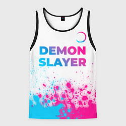 Мужская майка без рукавов Demon Slayer neon gradient style: символ сверху