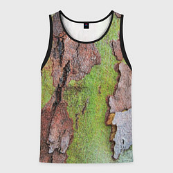 Майка-безрукавка мужская Кора дерева, цвет: 3D-черный