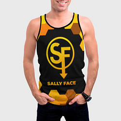 Майка-безрукавка мужская Sally Face - gold gradient, цвет: 3D-черный — фото 2