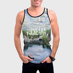 Майка-безрукавка мужская Карелия горный парк Рускеала, цвет: 3D-черный — фото 2