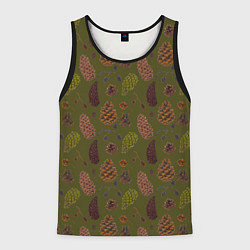 Майка-безрукавка мужская Шишки разные, цвет: 3D-черный