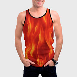 Майка-безрукавка мужская Огонь рыжий, цвет: 3D-черный — фото 2
