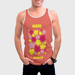 Майка-безрукавка мужская Мауи - Гавайи, цвет: 3D-белый — фото 2