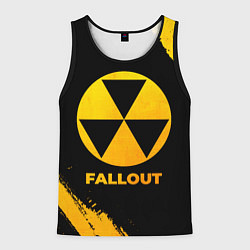 Майка-безрукавка мужская Fallout - gold gradient, цвет: 3D-черный