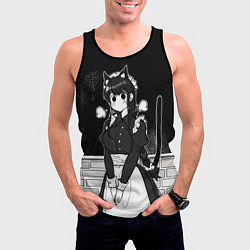 Майка-безрукавка мужская Коми сан у школьной доски, цвет: 3D-черный — фото 2