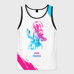 Мужская майка без рукавов Iron Maiden neon gradient style