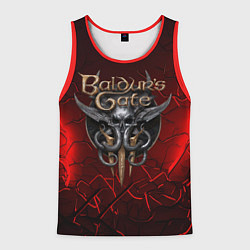 Майка-безрукавка мужская Baldurs Gate 3 logo red, цвет: 3D-красный