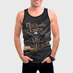 Майка-безрукавка мужская Baldurs Gate 3 logo dark logo, цвет: 3D-черный — фото 2