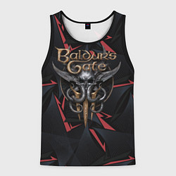 Майка-безрукавка мужская Baldurs Gate 3 logo dark red, цвет: 3D-черный