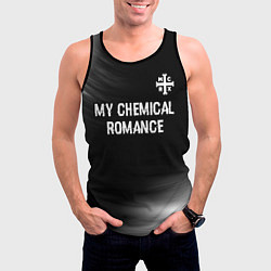 Майка-безрукавка мужская My Chemical Romance glitch на темном фоне: символ, цвет: 3D-черный — фото 2
