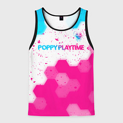 Мужская майка без рукавов Poppy Playtime neon gradient style: символ сверху