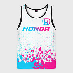 Мужская майка без рукавов Honda neon gradient style: символ сверху