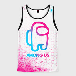 Мужская майка без рукавов Among Us neon gradient style