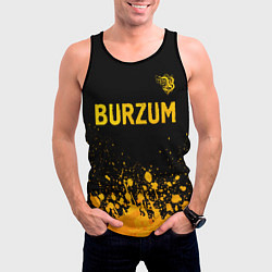 Майка-безрукавка мужская Burzum - gold gradient: символ сверху, цвет: 3D-черный — фото 2