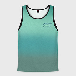 Майка-безрукавка мужская Бирюзовый цвет морской волны, цвет: 3D-черный