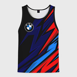 Майка-безрукавка мужская BMW - m colors and black, цвет: 3D-черный