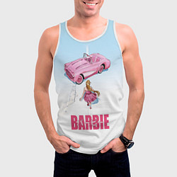 Майка-безрукавка мужская Барби на дороге, цвет: 3D-белый — фото 2