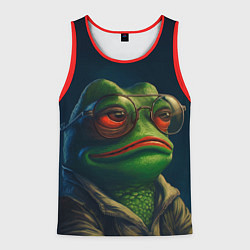 Майка-безрукавка мужская Pepe frog, цвет: 3D-красный
