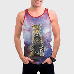 Майка-безрукавка мужская Space leopard, цвет: 3D-красный — фото 2