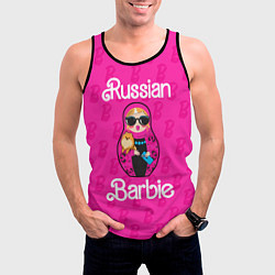 Майка-безрукавка мужская Barbie russian, цвет: 3D-черный — фото 2