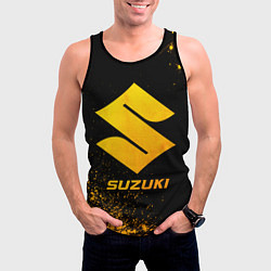 Майка-безрукавка мужская Suzuki - gold gradient, цвет: 3D-черный — фото 2