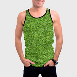 Майка-безрукавка мужская Зелёный газон, цвет: 3D-черный — фото 2