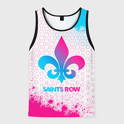 Мужская майка без рукавов Saints Row neon gradient style