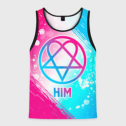 Мужская майка без рукавов HIM neon gradient style