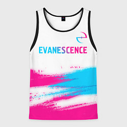 Майка-безрукавка мужская Evanescence neon gradient style: символ сверху, цвет: 3D-черный