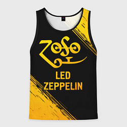 Майка-безрукавка мужская Led Zeppelin - gold gradient, цвет: 3D-черный