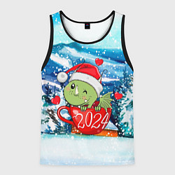 Майка-безрукавка мужская Милый дракончик в кружке, цвет: 3D-черный