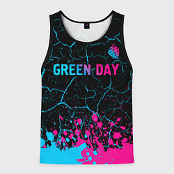 Мужская майка без рукавов Green Day - neon gradient: символ сверху