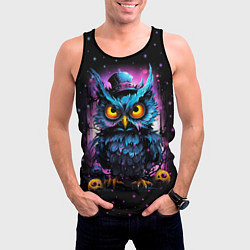 Майка-безрукавка мужская Magic owl, цвет: 3D-черный — фото 2