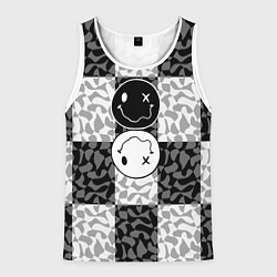Майка-безрукавка мужская Smile chaos, цвет: 3D-белый