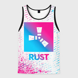 Мужская майка без рукавов Rust neon gradient style