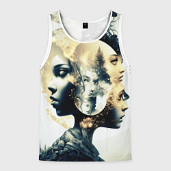 Мужская майка без рукавов Игра разума в стиле абстрактный экспрессионизм