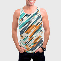 Майка-безрукавка мужская Абстракция разноцветная, цвет: 3D-белый — фото 2