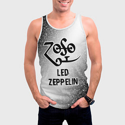 Майка-безрукавка мужская Led Zeppelin glitch на светлом фоне, цвет: 3D-белый — фото 2
