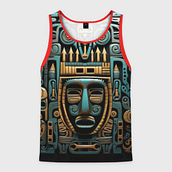 Майка-безрукавка мужская Орнамент с маской в египетском стиле, цвет: 3D-красный