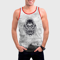Майка-безрукавка мужская Texture - разозленная горилла, цвет: 3D-красный — фото 2