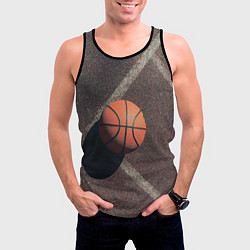 Майка-безрукавка мужская Мяч баскетбольный, цвет: 3D-черный — фото 2
