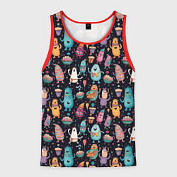 Мужская майка без рукавов Весёлые монстры на вечеринке