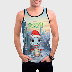 Майка-безрукавка мужская Праздничный дракон 2024, цвет: 3D-черный — фото 2