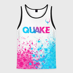 Майка-безрукавка мужская Quake neon gradient style посередине, цвет: 3D-черный