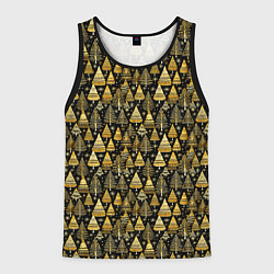 Майка-безрукавка мужская Золотой ельник, цвет: 3D-черный