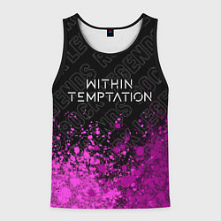 Майка-безрукавка мужская Within Temptation rock legends посередине, цвет: 3D-черный
