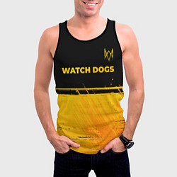 Майка-безрукавка мужская Watch Dogs - gold gradient посередине, цвет: 3D-черный — фото 2