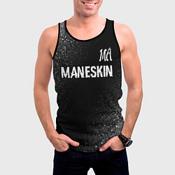 Майка-безрукавка мужская Maneskin glitch на темном фоне посередине, цвет: 3D-черный — фото 2