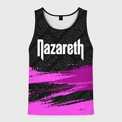 Майка-безрукавка мужская Nazareth rock legends посередине, цвет: 3D-черный