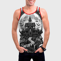 Майка-безрукавка мужская Дом с привидениями, цвет: 3D-красный — фото 2